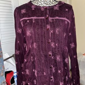 Purple Flower Blouse - Johnny Was